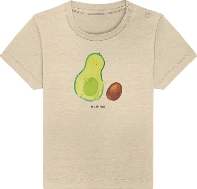 Produktbild von Mr. & Mrs. Panda  T-Shirt Avocado Kern rollt 24. - 36. Monat - Natural Raw - Geschenk, Schwangerschaft, Baby, Top, Baumwollshirt, Babyshirt, Geburtstag, Love, Geburt