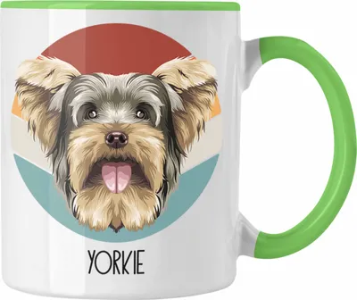 Produktbild von Trendation - Yorkie Besitzer Tasse Geschenk Lustiger Spruch Geschenkidee Yorkie Mama Papa (Grün)