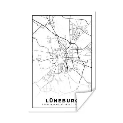 Obrázok produktu pre MuchoWow® Plagát - Mapa - Lüneburg - Mapa mesta - 120x180
