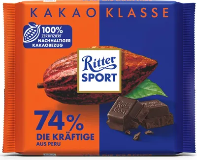 Produktbild von Ritter Sport Edelbitter Kakao Klasse die Kräftige aus Peru 100g