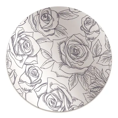 Produktbild von Rundmatte - Stuhlunterlage Bürostuhlunterlage - Rund Ø 100 cm - Bodenmatte - Fußmatte - Blaue Rosen