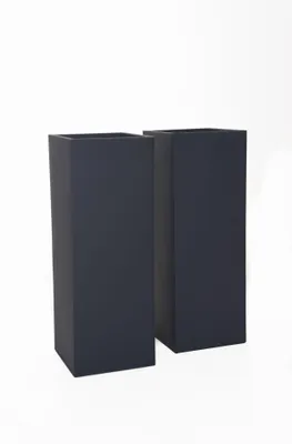 Produktbild von VIVANNO Pflanzkübel Zink BLOCK Säule, Anthrazit matt - 29x29x80 cm