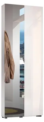 Produktbild von 2-türiger MehrzweckschrankDfolorunsh, Multifunktionale Möbel, Schuhschrank, Besenschrank, Italy, 70x19h200 cm, Glänzendes Weiß