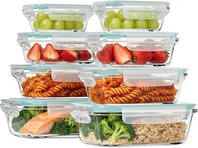 Productafbeelding van Glazen containers met deksel, 8-delige set, borosilicaatglas, vershouddozen