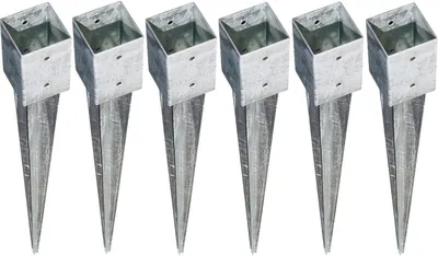 Produktbild von 6x Bodenhülse Einschlagbodenhülse 7x7 cm Einschlaghülse Pfostenträger verzinkt