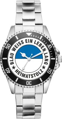 Produktbild von KIESENBERG Herrenuhr Armbanduhr Blau und Weiss ein Leben lang Geschenk Fan Artikel Zubehör Fanartikel Analog Quartz Uhr 20230006