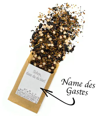 Gastgeschenk & Platzkarte, Blumensamen, Bienenweide, 60 Stück