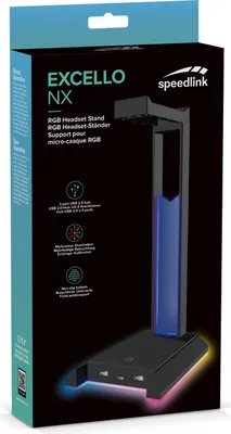 Image de EXCELLO NX RGB Headset Stand USB 2.0 Hub Noir