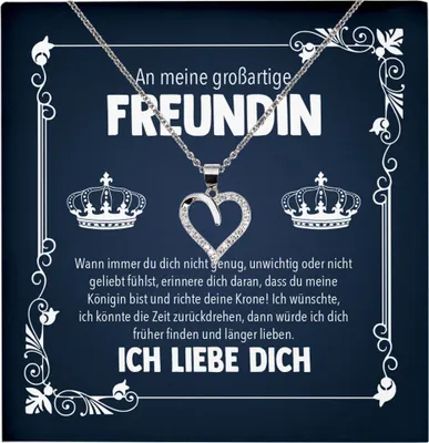 Produktbild von 22Feels Großartige Freundin Geschenk Silber Ich Liebe Dich Frauen Herz Halskette Valentinstag Jahrestag Damen Collier Liebesbeweis (Damen Silber 925/000 Schmuck)