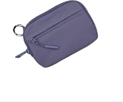 Immagine prodotto di INF Portamonete in nylon per donne, piccolo portafoglio con portachiavi Viola