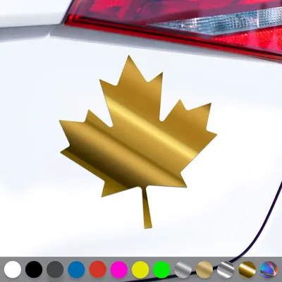 Produktbild von PantherPixel Kanada Aufkleber Canada Flagge Fahne Ahornblatt Sticker Auto Geschenkidee Farbe Chrom-Gold