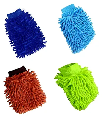 Produktbild von Mikrofaser Waschhandschuhe für das Auto, 4 Stück, Chenille Handschuhe zur Autowäsche und -pflege