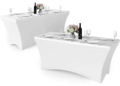 Immagine prodotto di Omgoods - Tovaglia elasticizzata in Spandex, 122 cm (48 pollici), ideale per feste
