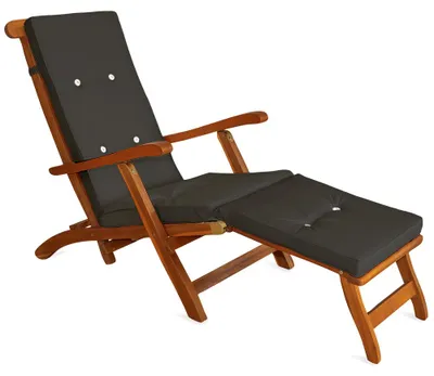 Immagine prodotto di Casaria Lettino Prendisole Queen Mary in Legno Acacia Pieghevole Cuscino Antracite Incl. 169x54x95cm