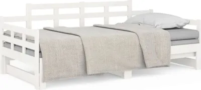 Obrázek produktu pro Výsuvná postel bílá masivní borovice 2x (90 x 190) cm
