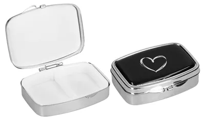 Produktbild von kwmobile 2x Edelstahl Tablettenbox mit 2 Fächern - 5,5 x 4 x 1,5cm - Pillendosen Set klein Tablettendose - Tragbare Pillenbox Metall Medikamentenbox