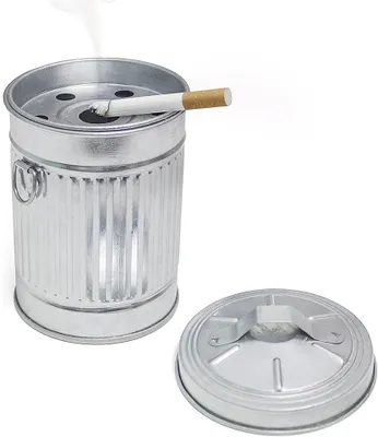 Produktbild von Balvi Aschenbecher Müll mit Kappe Galvanisiertes Metall 13cm