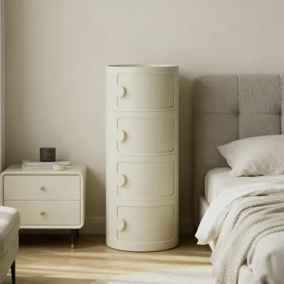 Produktbild von Kleiner Schrank Haushaltsaufbewahrungsschrank Nachttische & -schränke beige 【ZGG9191】
