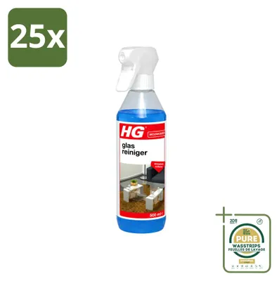 Produktbild von 25 x HG Glasreiniger - Streeploos schoon - 500 ml - Vorratspackung - 25 Stücke
