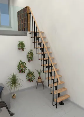 Produktbild von Minka Mittelholmtreppe Joker 35 - 304cm Geschosshöhe Buche Schwarz