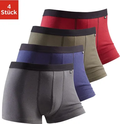 Produktbild von Buffalo Boxer Boxershorts für Herren 4 -teilig olivgrün, blau, bordeaux, grau Größe XL