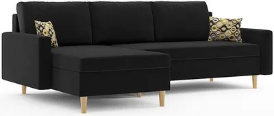 Produktbild von Ecksofa mit Schlaffunktion, ETNA 225x140cm Schlafcouch mit Bettkasten Schwarz