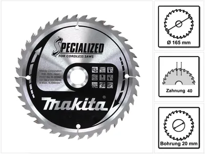 Obrázek produktu pro Makita SPECIALISED Sägeblatt 165x20 - 40Z