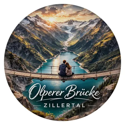 Produktbild von Olperer Brücke Magnet mit Sonnenuntergang