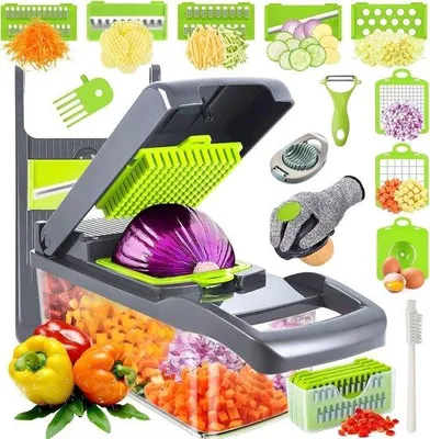 Immagine prodotto di Mandolina vegetariana con 5 lame e protezione