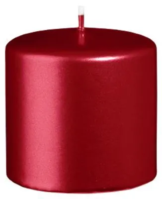Produktbild von Stumpenkerzen Metallic Glanz Weihnachtsrot Rot 70 x Ø 70 mm, 12 Stück