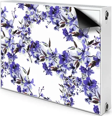 Produktbild von Magnet Verkleidung Abdeckung Heizkörperabdeckung Heizkörperabdeckung 80x60 cm  - Blaue, Blumen