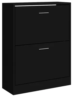 Obrázok produktu pre vidaXL Skriňa na topánky čierna 63x24x81 cm Materiál drevo