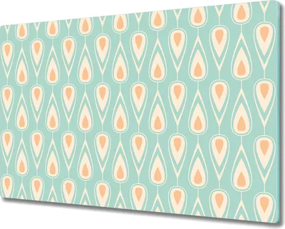 Produktbild von Glas-Herdabdeckplatte Glaskeramikkochfeld-Abdeckung Spritzschutz - 80x52 cm - Vintage blau orange