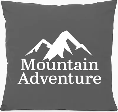 Produktbild von Huuraa Kissen Mountain Adventure Berge 40x40cm mit Füllung Steel Grey Baumwolle Dekokissen Geschenkidee