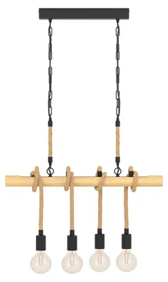 Image de Eglo 43318 YOUNGSTOWN E27 4-fois Suspension 700x45mm Noir Marron