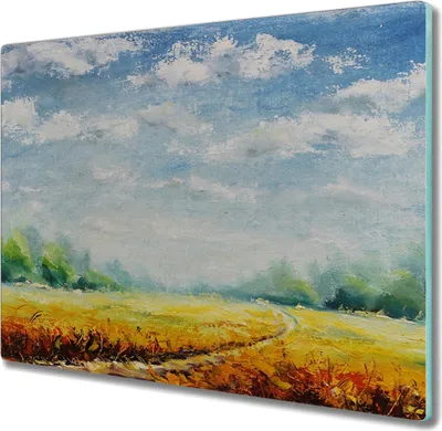 Produktbild von Coloray Herdabdeckplatte 60x52 cm Schneidebrett Kochplattenabdeckung Küchenbrett Hackbrett - Wiese Wald Natur Himmel