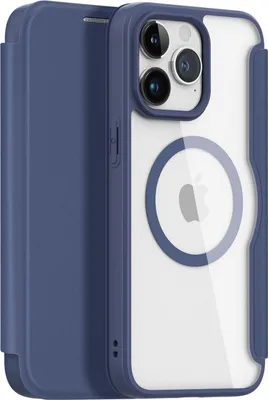Image de Étui magnétique Flip MagSafe pour iPhone 15 bleu