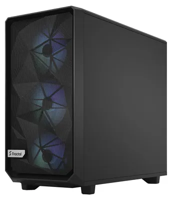 Produktbild von Fractal Design Meshify 2 RGB, Tower, PC, Schwarz, ATX, EATX, micro ATX, Mini-ITX, Stahl, Gehärtetes Glas, Gaming