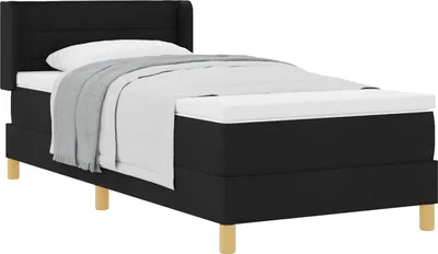Produktbild von Boxspringbett mit Matratze Schwarz 200 x 90 cm Stoff