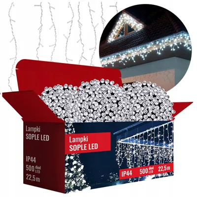 Produktbild von LED-Eiszapfen-Lichter 501 Dioden 22,5 m Kaltweiß IP44 für Innen- und