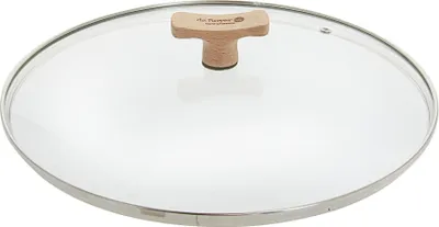 Image de Couvercle en verre Ø 28 cm Couvercle de casserole Couvercle universel DE BUYER Choc B Bois