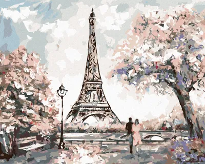 Produktbild von Diamondi - Diamond painting - ROMANTISCHER EIFFELTURM, 40X50 cm, mit Keilrahmen (bereits gespannt)