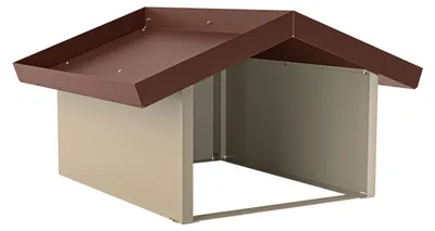 Immagine prodotto di hiyard Mährobotergarage angle / Wetterfeste Mähroboter-Garage & Schutzdach für Rasenroboter / perlbeige & rostbraun / Länge 777 mm · Breite 890 mm · Höhe 510 mm