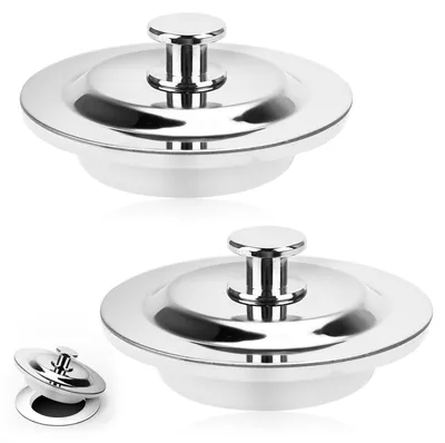Produktbild von Edelstahl-Abflussstopfen, 2 Stück, 42-44 mm Universal-Abflussstopfen für Spüle, Küchenabfluss, Abflussstopfen für Küche, Badewanne und Waschbecken