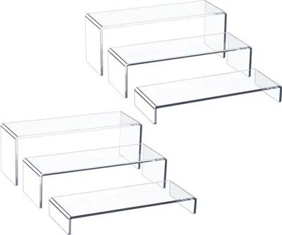 Productafbeelding van Famanu Acrylstandaards, 2 sets met 6 stuks - Transparante standaard van 23 cm hoog, geschikt voor cupcakes