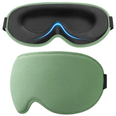 Produktbild von Schlafmaske für Seitenschläfer, verbesserte 3D-Schlafmaske mit verstellbarem Gummiband, lichtundurchlässig und atmungsaktiv, Augenmaske für Damen und Herren, für Reisen und Nickerchen – Cyan