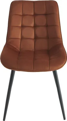 Produktbild von Polsterstuhl 2er-Set - Samt & schwarzes Metall - Terracotta - OLLUA