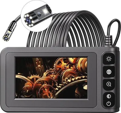 Produktbild von Endoskop mit doppeltem Objektiv und HD-Inspektionskamera - 4,3 Zoll LCD, IP67 wasserdicht, 8 LED-Beleuchtung