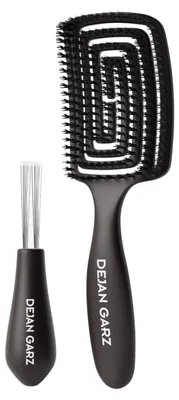 Image de Brosse à cheveux avec des poils de sanglier, noire, 1 pièce, pour cheveux fins à mi-longs
