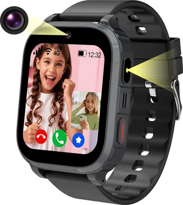 Produktbild von Ruopoem Kinder Smartwatch mit 4G GPS Telefonfunktion Videoanruf SOS Spiele Kamera IP68 wasserdicht für Jungen und Mädchen 4 12 Jahre